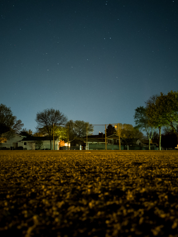 Baseball field at night